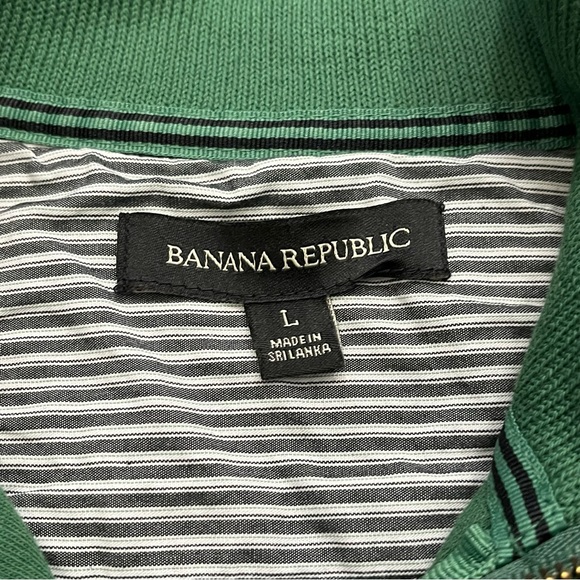 Banana Republic Sweater Mens Large Green Elbow Patch Mock Neck Pullover Casual - Picture 3 of 10